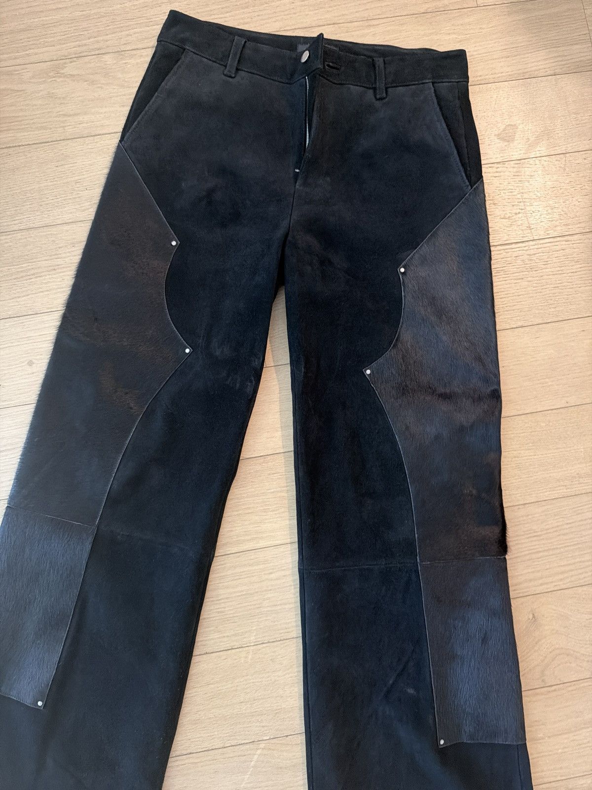 Heliot Emil HELIOT EMIL Black Lorica Carpenter Suede Pants Size US 34 / EU 50 - 2 Thumbnail