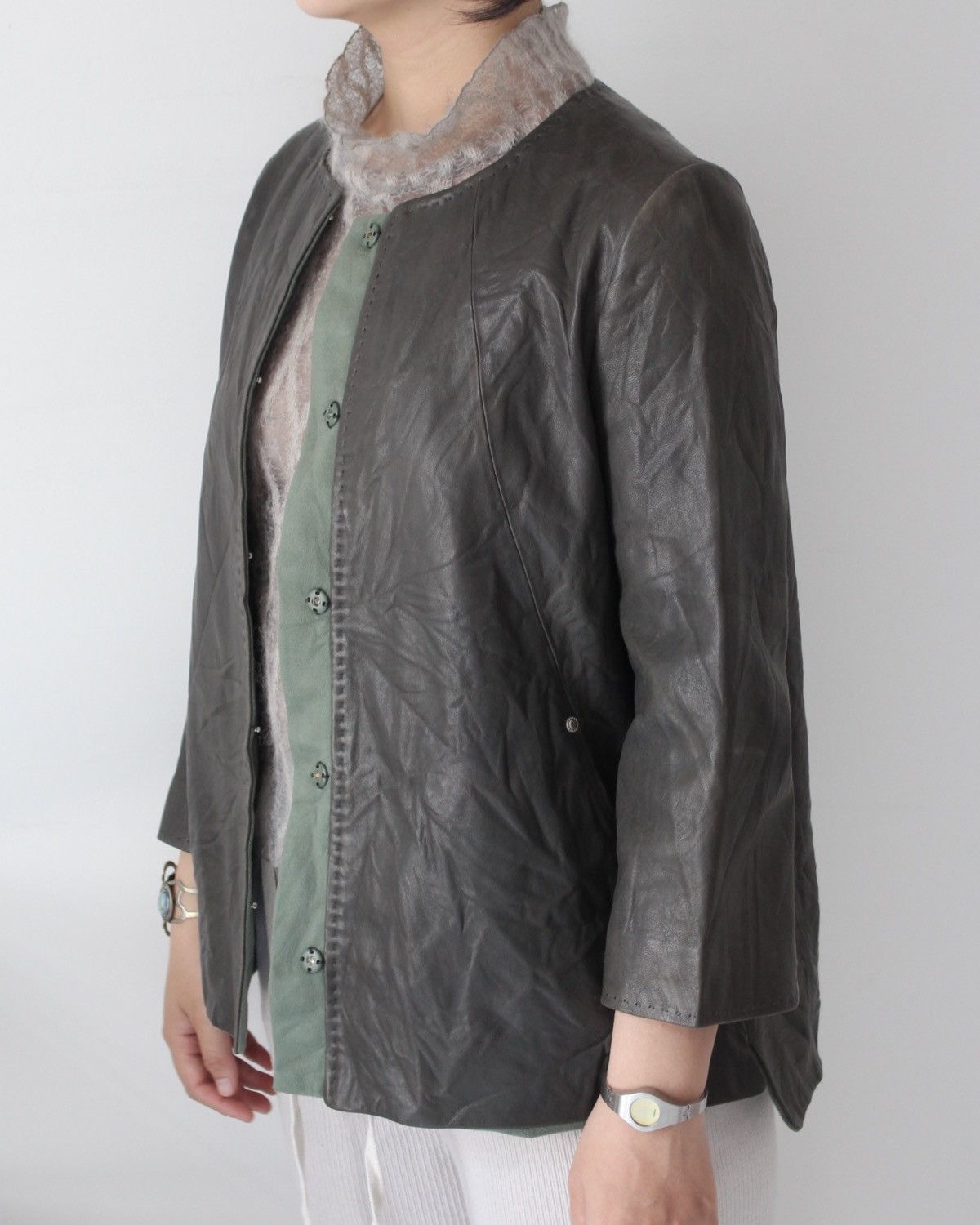 Japanese Brand 2000S IZZAT BABA LEATHER JACKET Size M / US 6-8 / IT 42-44 - 3 Thumbnail