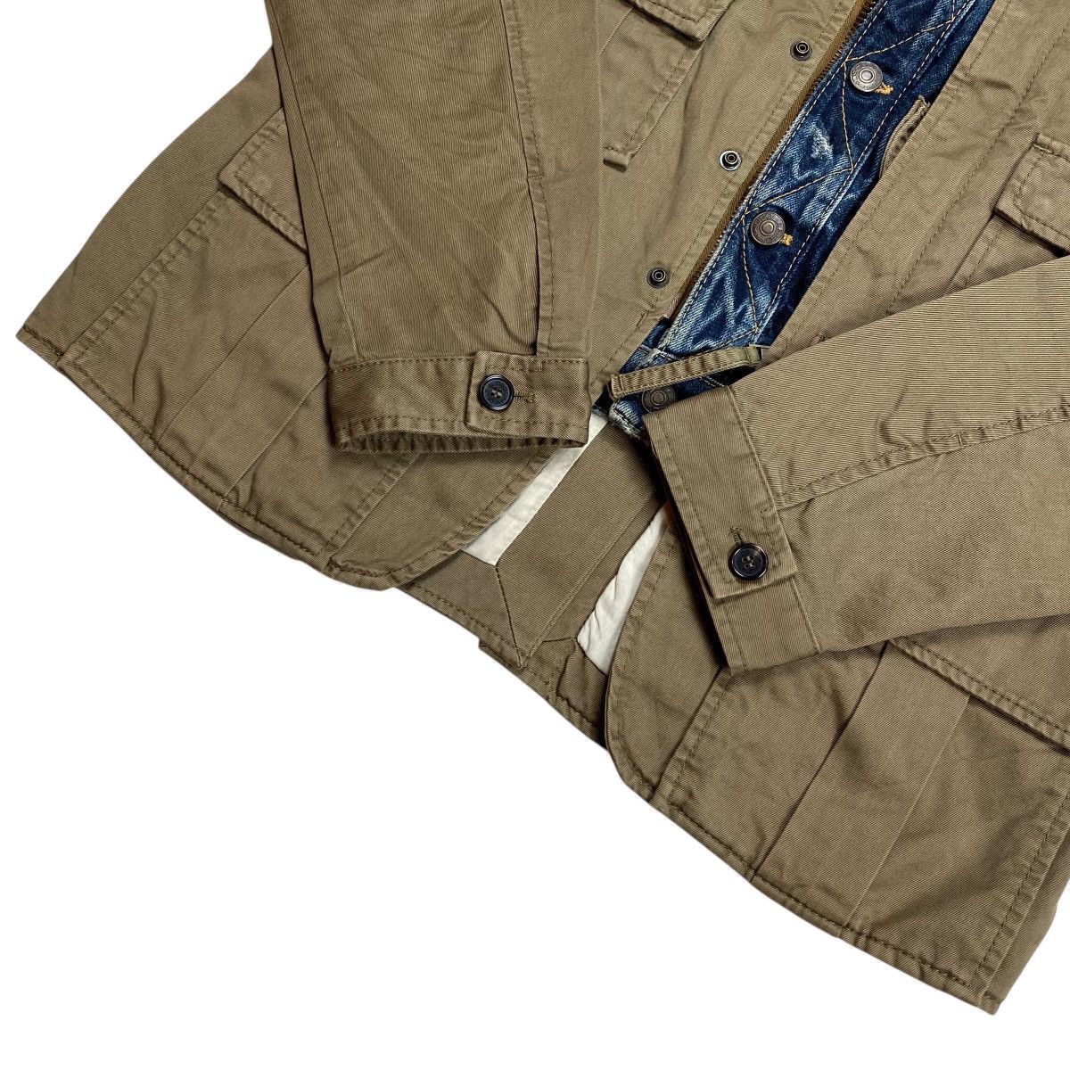 Dsquared2 Dsquared2 Hybrid Denim Military Jacket Size US L / EU 52-54 / 3 - 6 Thumbnail