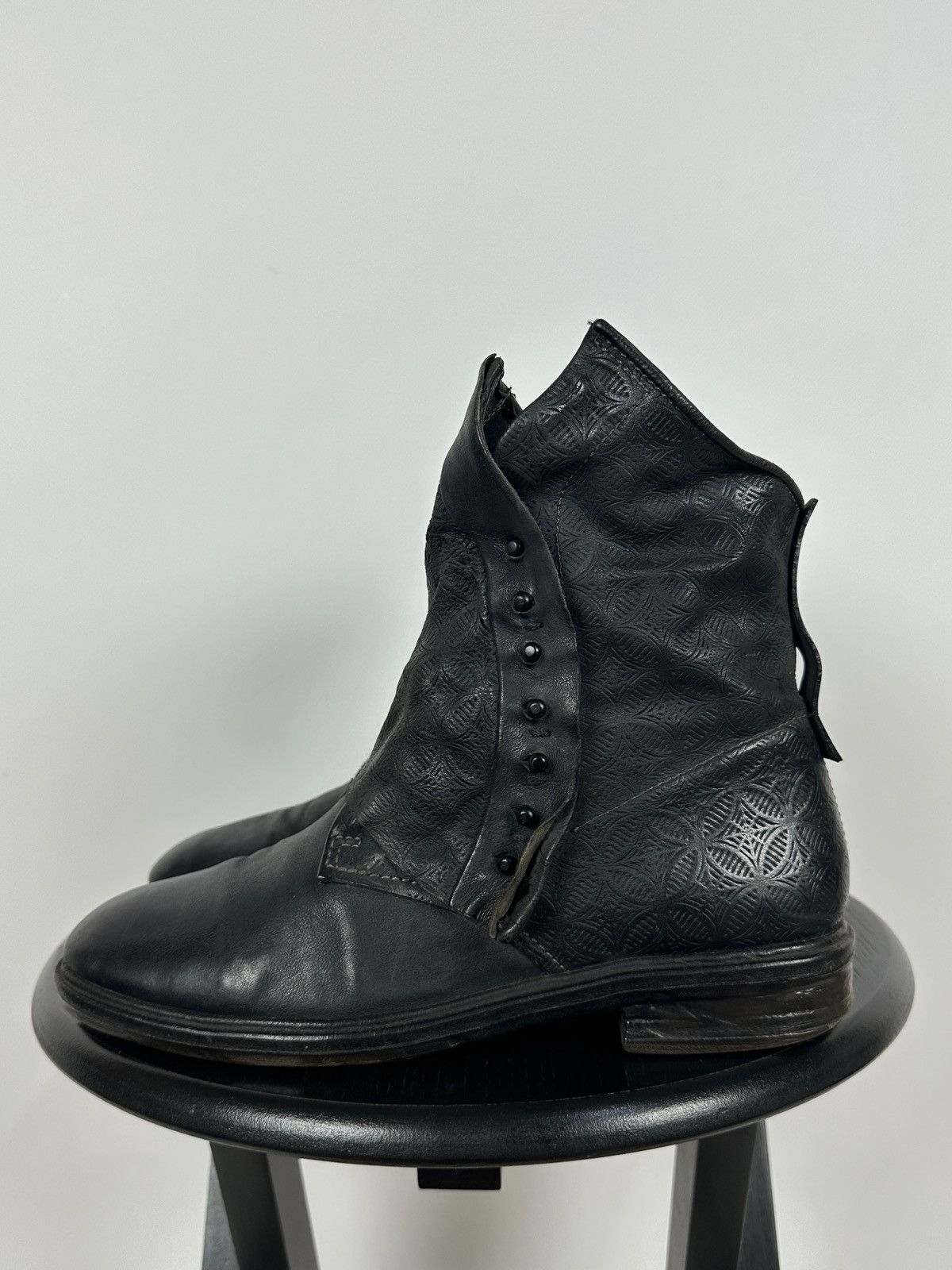 A.S.98 A.S.98. Airstep Black Leather Biker Gothic Ankle Boots Size US 9 / IT 39 - 2 Thumbnail