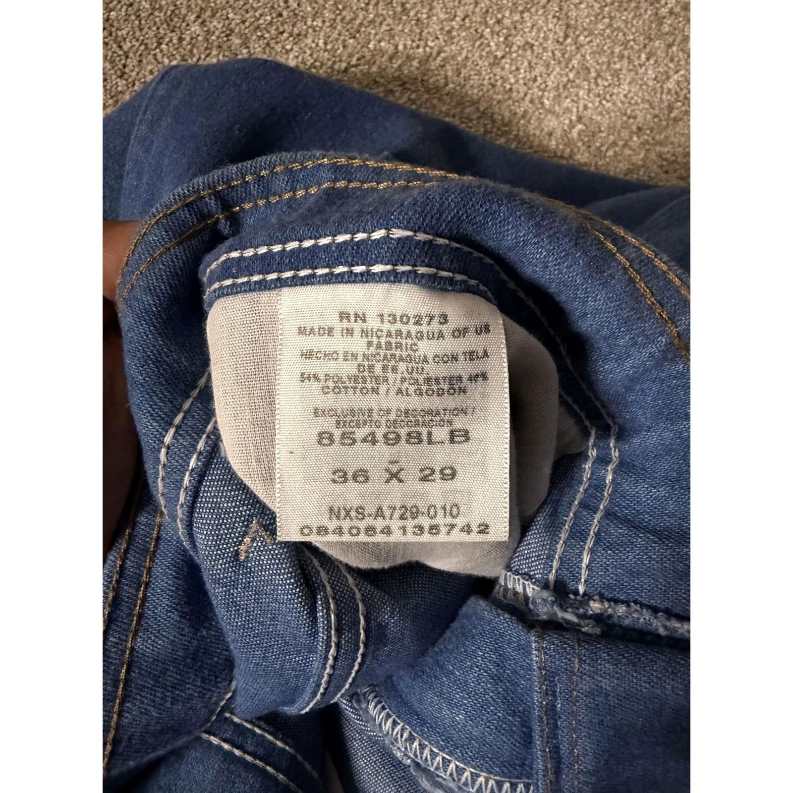 Wrangler Wrangler Jeans Mens 36x29 Light Wash Blue Denim Straight Leg Regular Fit Pants Size US 36 / EU 52 - 5 Thumbnail