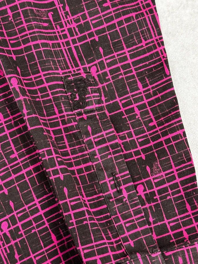 Versace SS2012 Versace Black & Pink Abstract Checkered Shirt Size US M / EU 48-50 / 2 - 9 Thumbnail