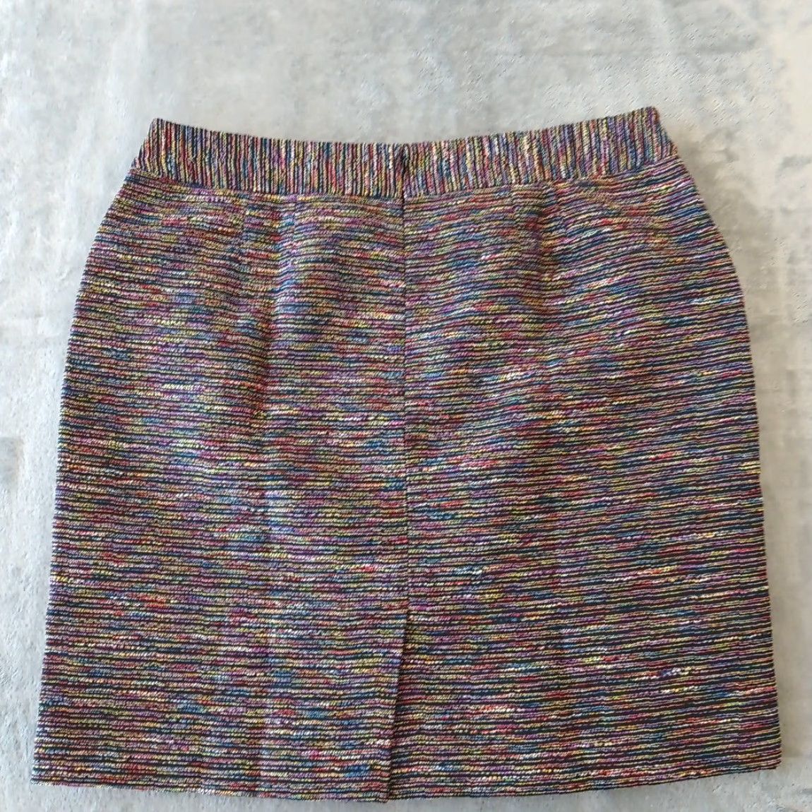 Loft LOFT Skirt Women Short Pencil Multicolor Striped Pockets Lined Slit Size 14 Knit Polyester Rayon Regular, Machine Washable Size 36" / US 14 / IT 50 - 4 Thumbnail