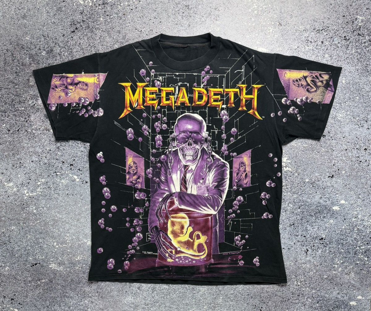 Vintage 1991 Megadeth T Shirt 18 hangar All Over Print