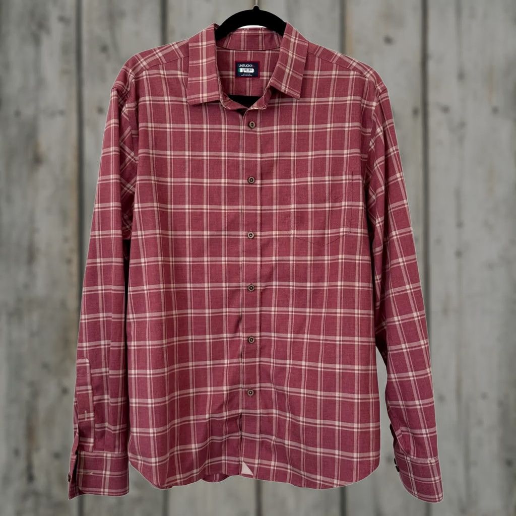UNTUCKit UNTUCKit Red Plaid Button Down Flannel Long Sleeve Cotton Mens-L Size US L / EU 52-54 / 3 - 1 Thumbnail