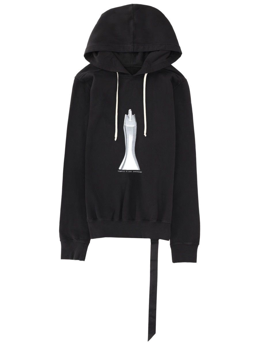 Rick Owens Drkshdw RICK OWENS DRKSHDW FELPA CON CAPPUCCIO OVERSIZE - BLACK Size US L / EU 52-54 / 3 - 1 Thumbnail