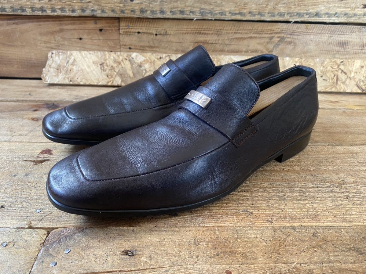 Gucci Gucci gg metalic logo brown penny loafers uk 8.5 Size US 9.5 / EU 42-43 - 2 Thumbnail