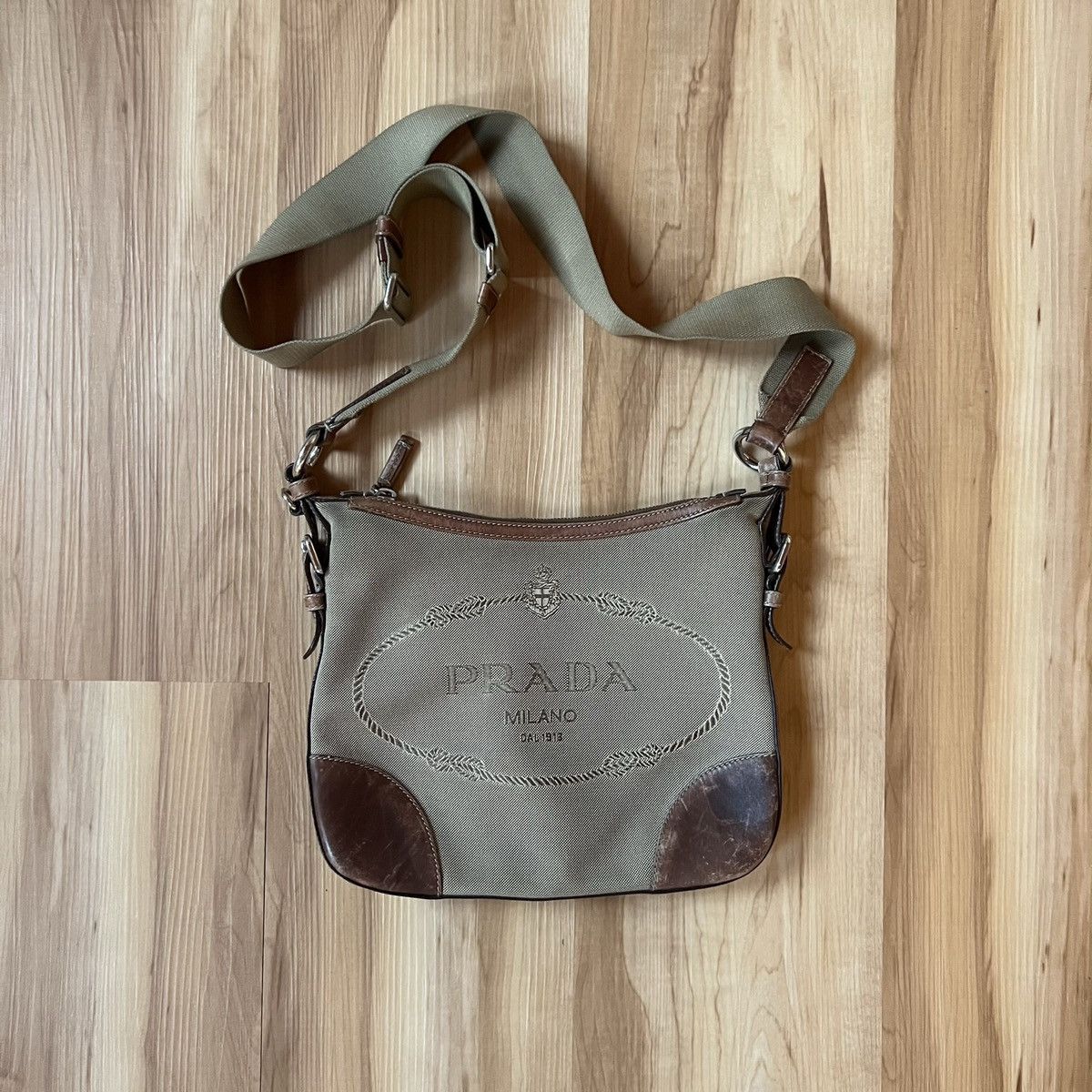 image of Vintage Prada Canapa Tasche in Brown, Men's