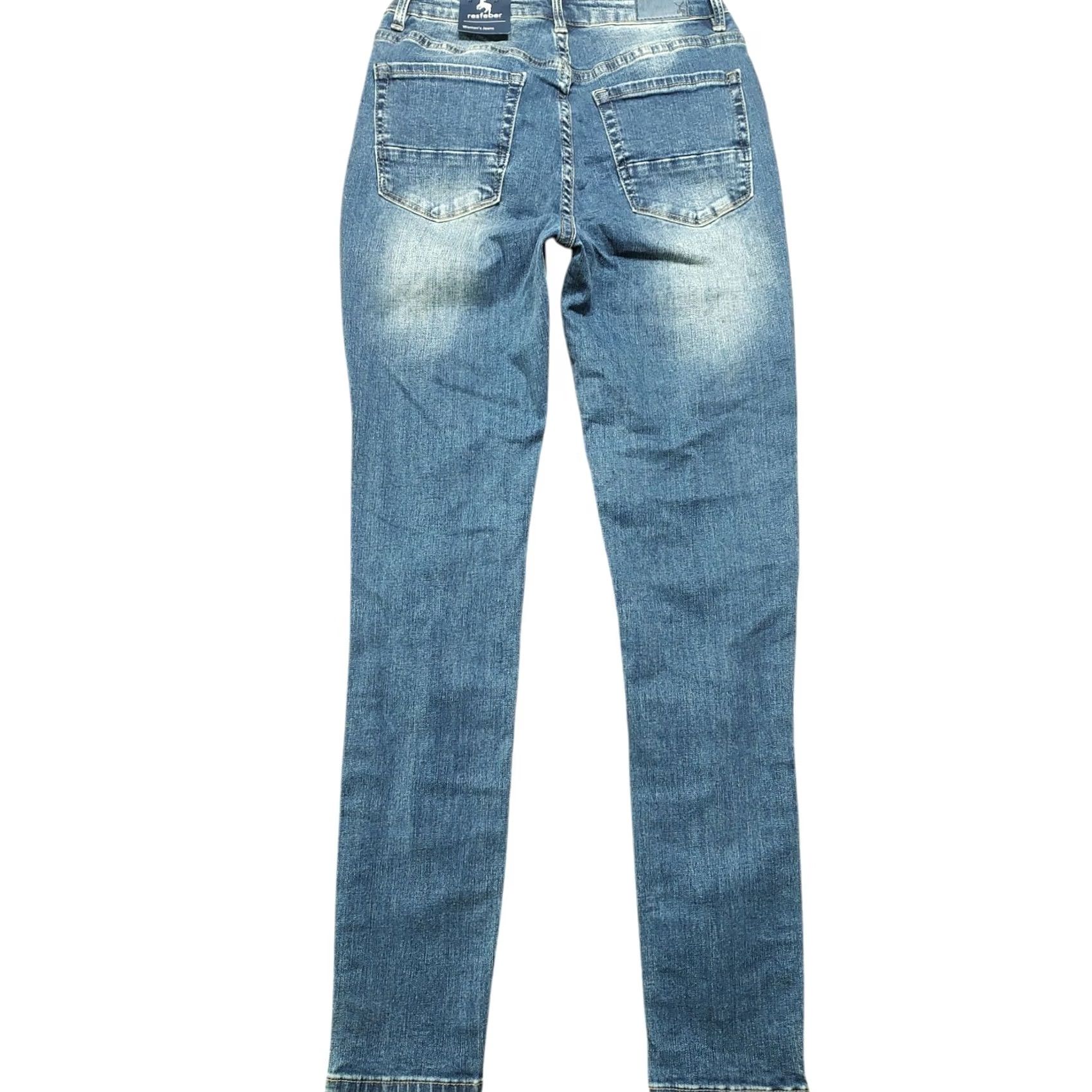 Denime NWT Resfeber Jeans Womens Skinny Distressed 25in 29in Blue Denim Cotton Blend Zip 5-Pocket Rise Mid Slim Button? Size 30" / US 8 / IT 44 - 2 Thumbnail