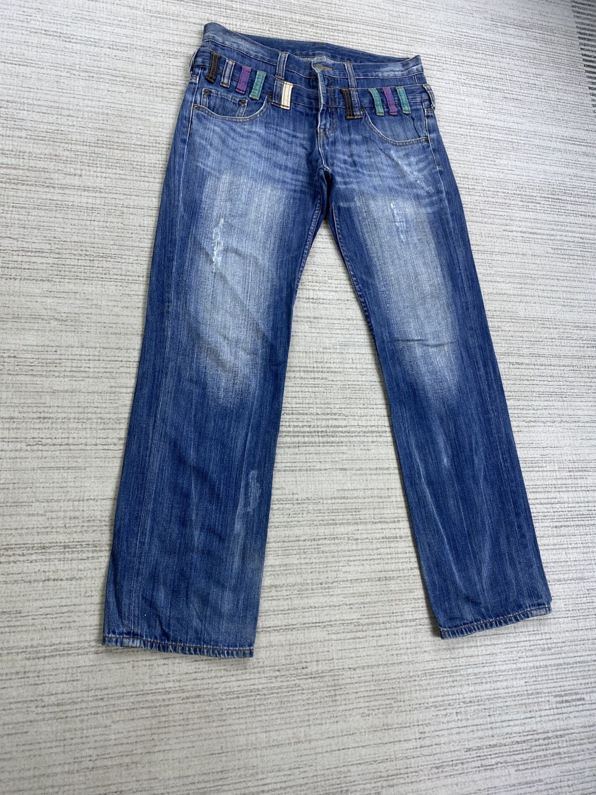 Hysteric Glamour Vintage Japanese Brand Double Waist Distressed Denim Pants Size US 33 - 3 Thumbnail