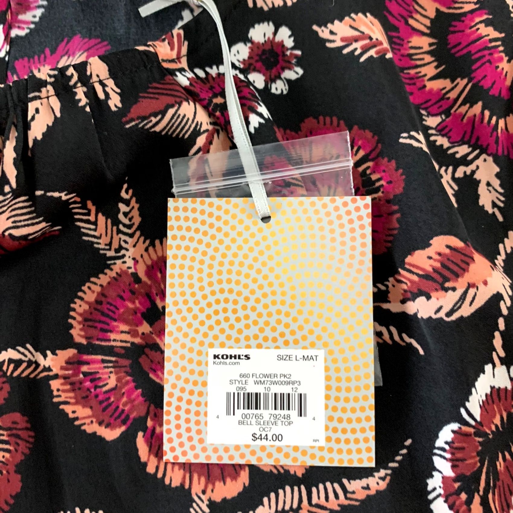 Bell A Glow Blouse Shirt Floral Black Pink Bell Sleeve Maternity L Womens Size L / US 10 / IT 46 - 5 Thumbnail