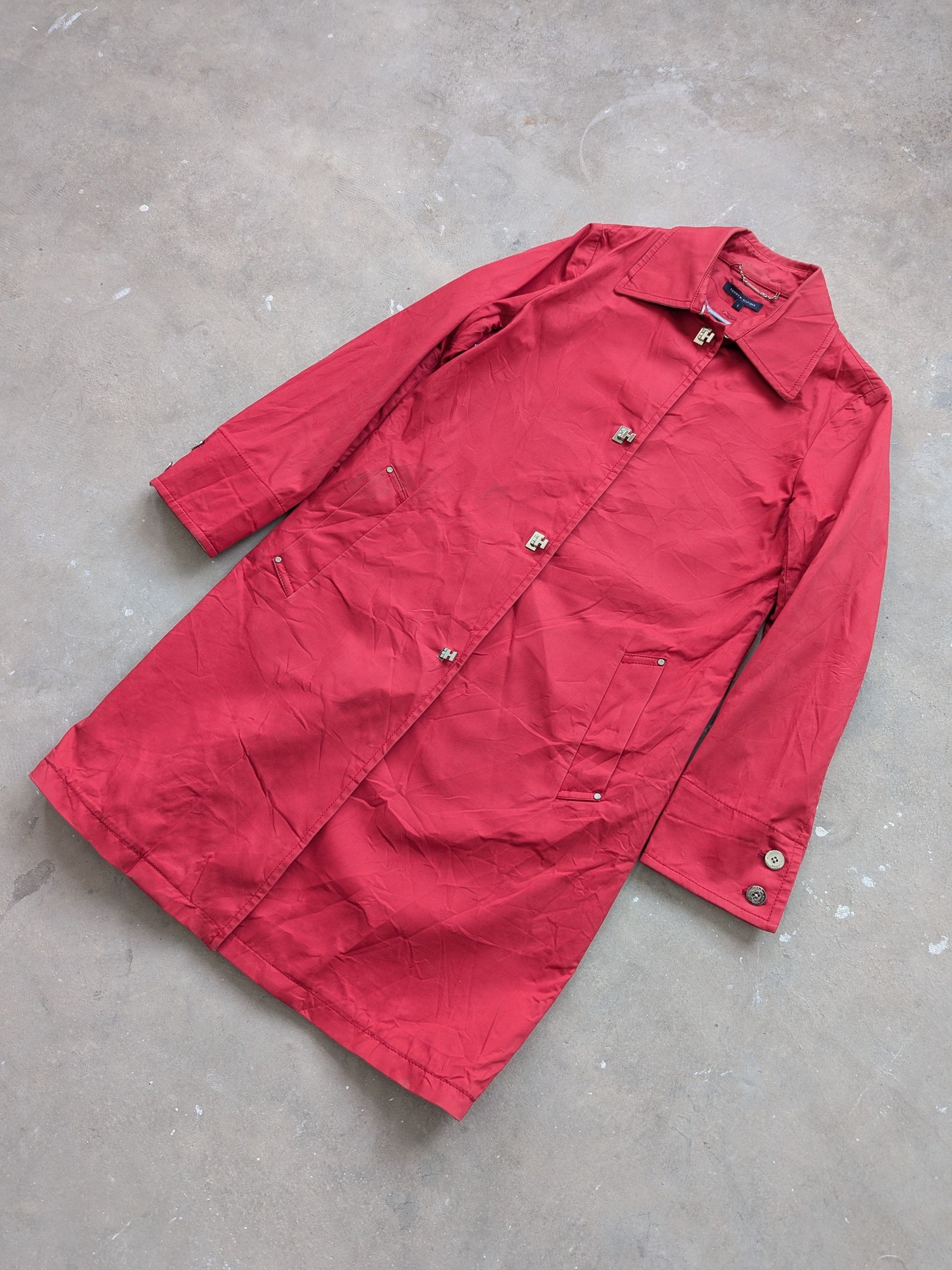 Tommy Hilfiger × Vintage Tommy Hilfiger Trench Coat Red Women Size S / US 4 / IT 40 - 2 Thumbnail