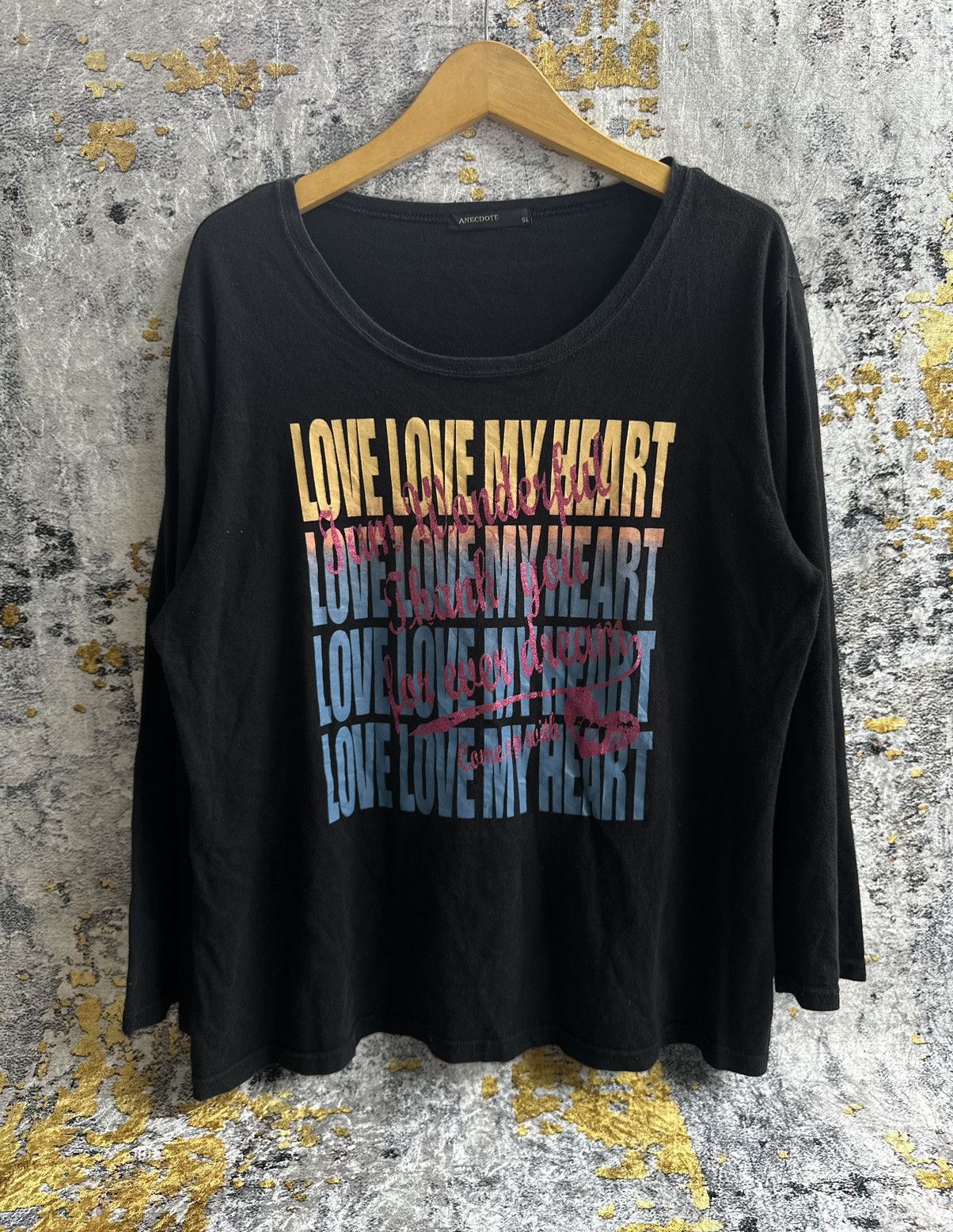Beauty Beast JAPANESE ANECDOTE LOVE MY HEART CRAZY POEM LONG SLEEVE Size US XL / EU 56 / 4 - 1 Thumbnail