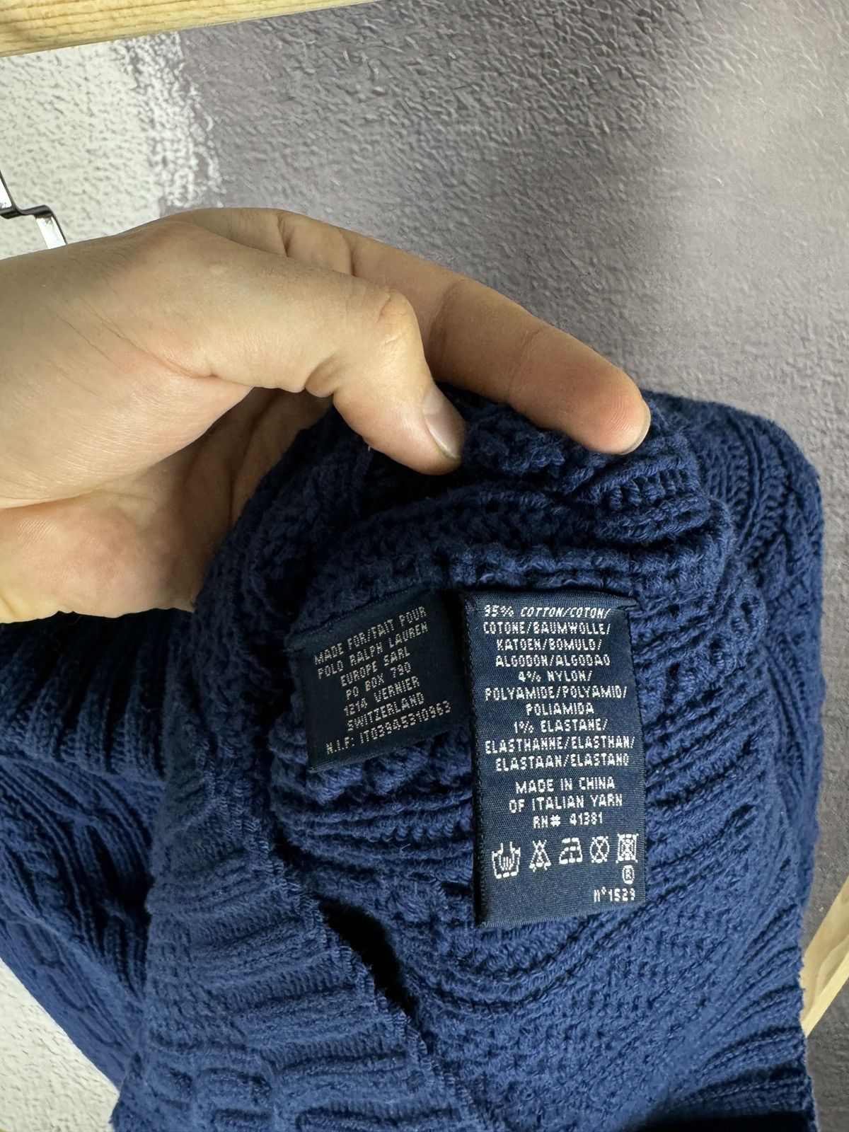 Ralph Lauren × Vintage Ralph Lauren Hand knit blue cable knit turtleneck sweater Size M / US 6-8 / IT 42-44 - 7 Thumbnail