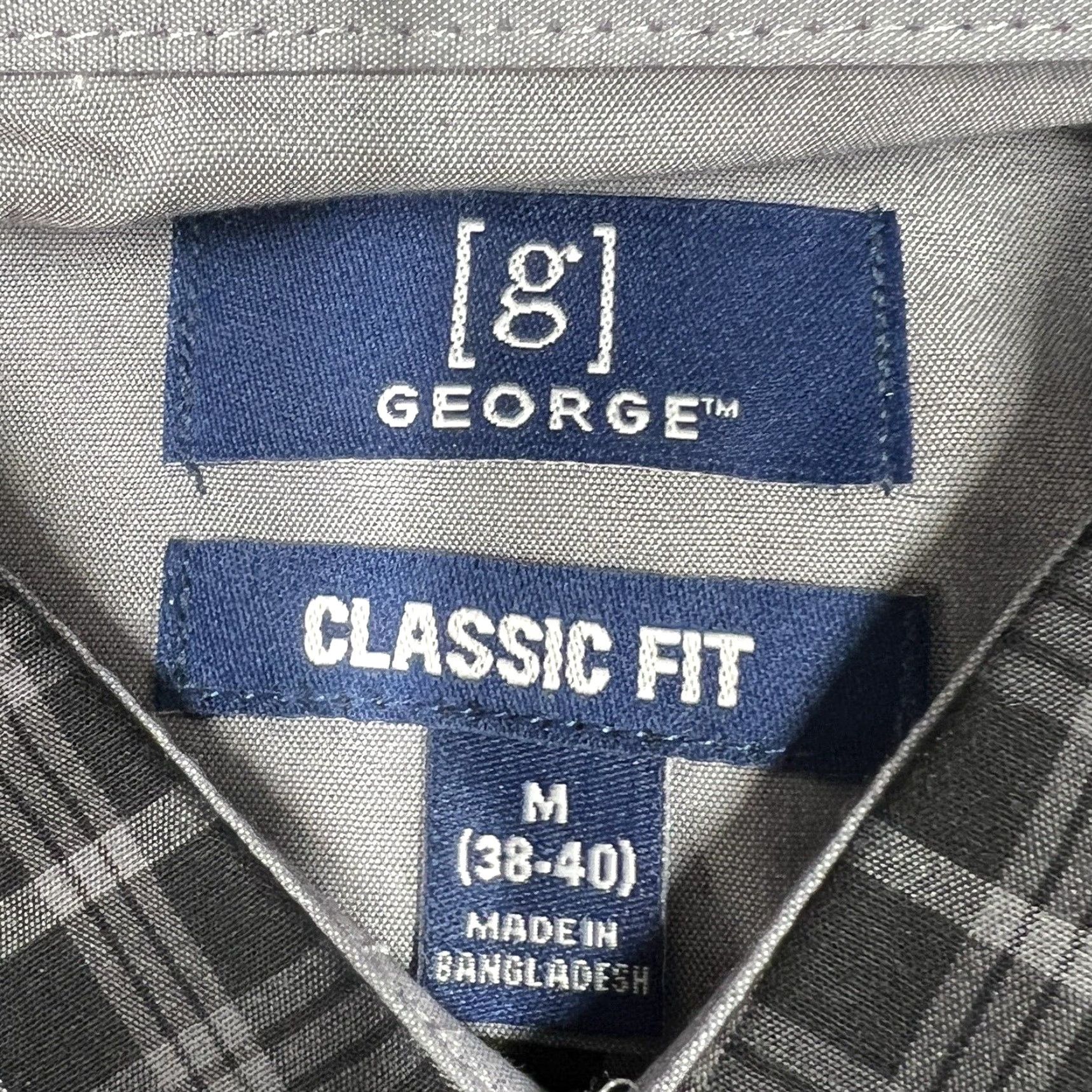 George GEORGE Mens Shirt Medium Black Plaid Classic Fit Button-Down Stretch Casual NWT Size US M / EU 48-50 / 2 - 2 Thumbnail