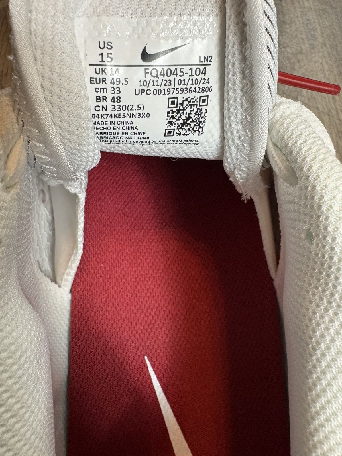 Nike Nike Vapor Edge Speed 360 2 FQ4045-104 White Crimson Men 15 Size US 15 / EU 48 - 6 Thumbnail