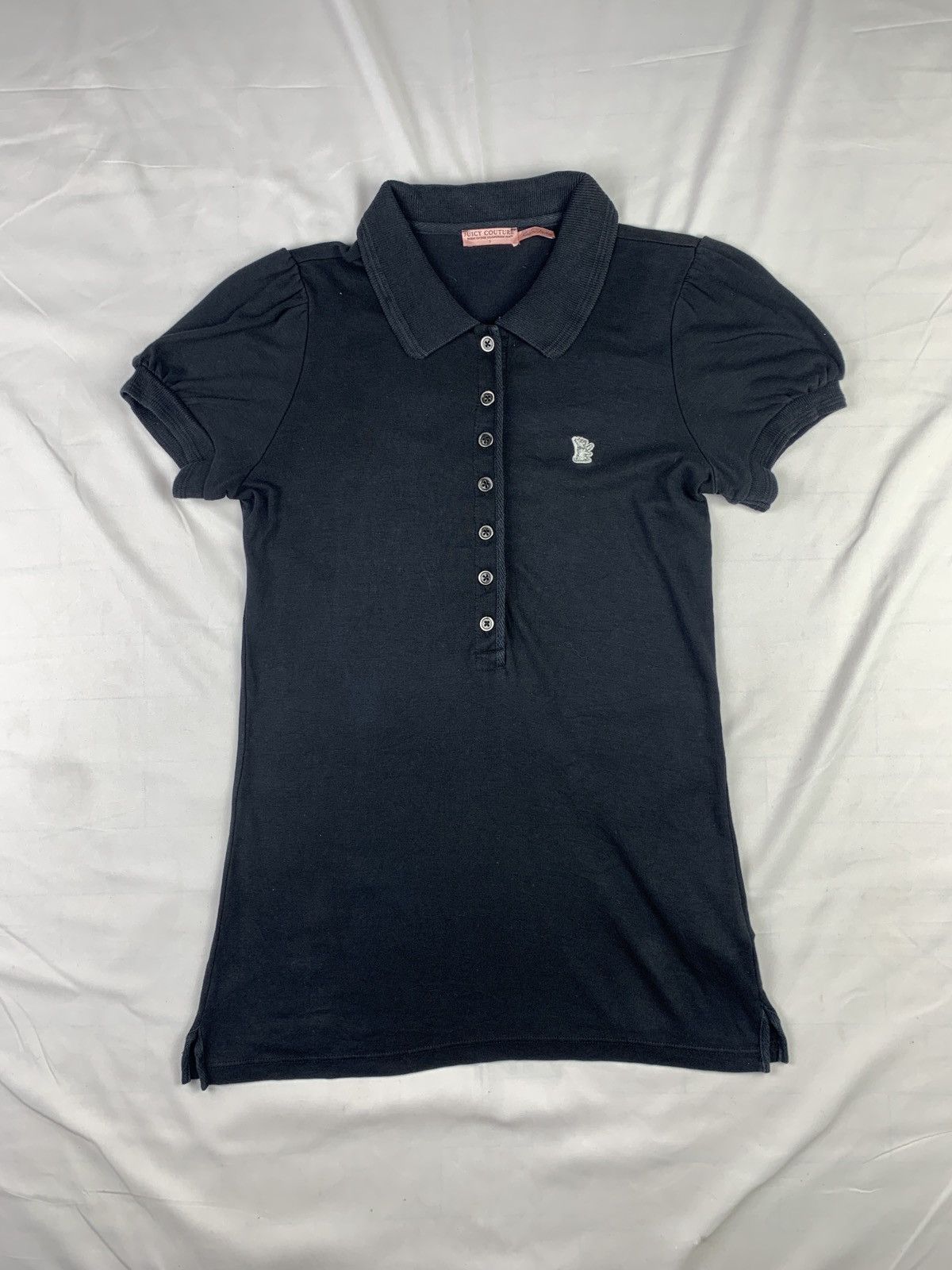 Juicy Couture y2k Juicy Couture US Black Dog Small Logo Embroidered Polo Size S / US 4 / IT 40 - 1 Thumbnail