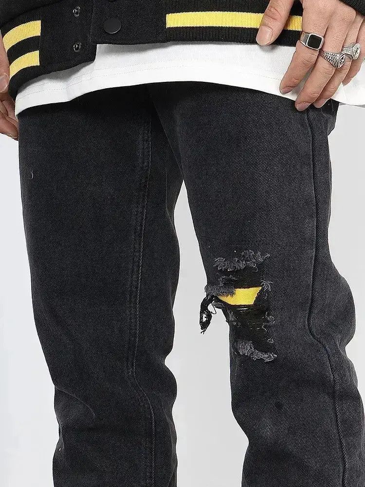 Japanese Brand Straight leg distressed jeans Size US 32 / EU 48 - 2 Thumbnail