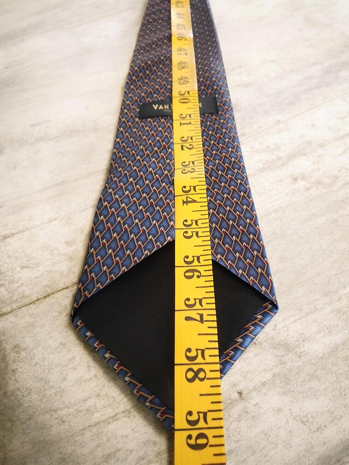 Van Heusen Van Heusen 100% Silk Luxury Tie in Blue Pattern Size ONE SIZE - 4 Thumbnail