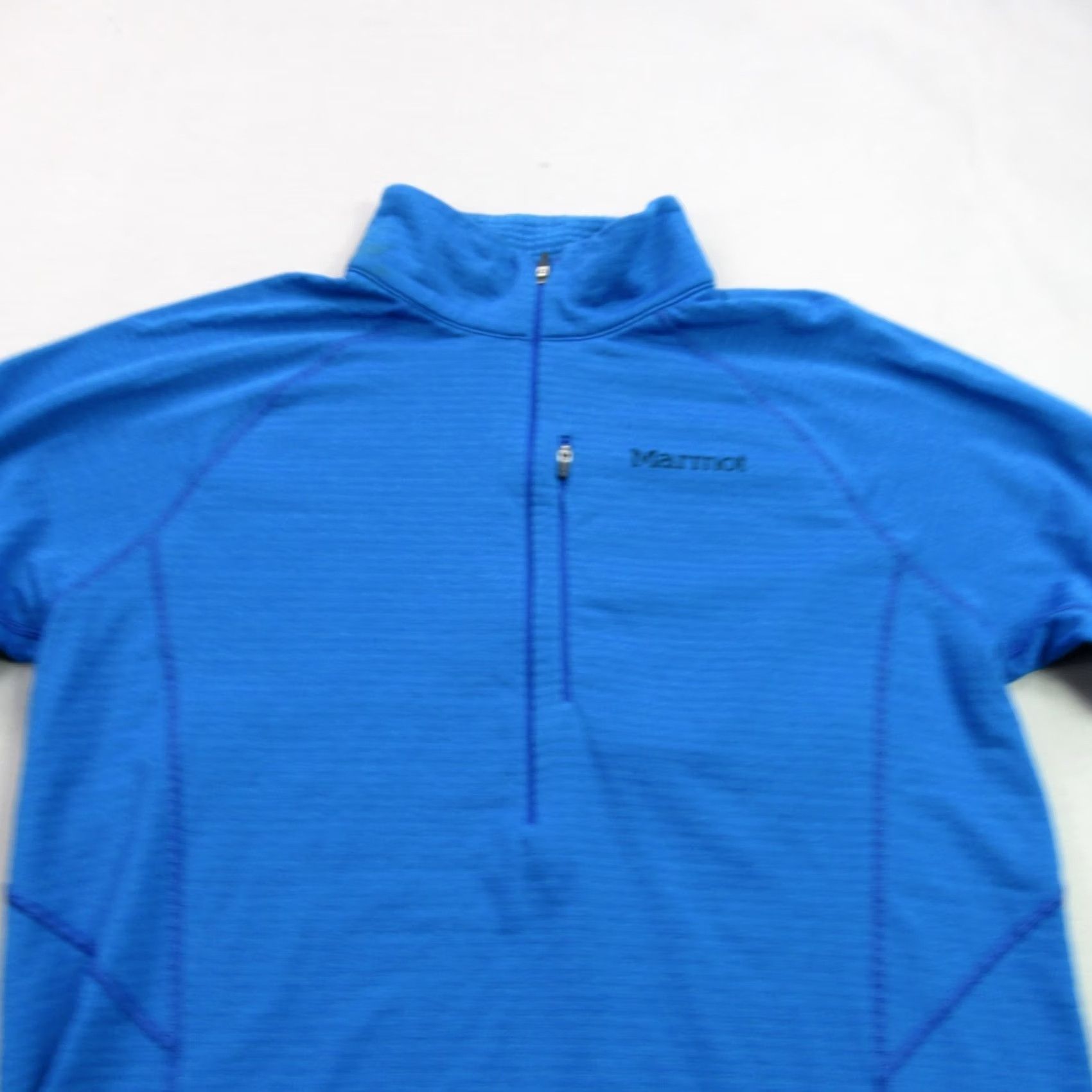 Marmot Marmot Sweater Mens Large Long Sleeve 1/4 Zip High Neck Blue Pullover Size US L / EU 52-54 / 3 - 3 Thumbnail