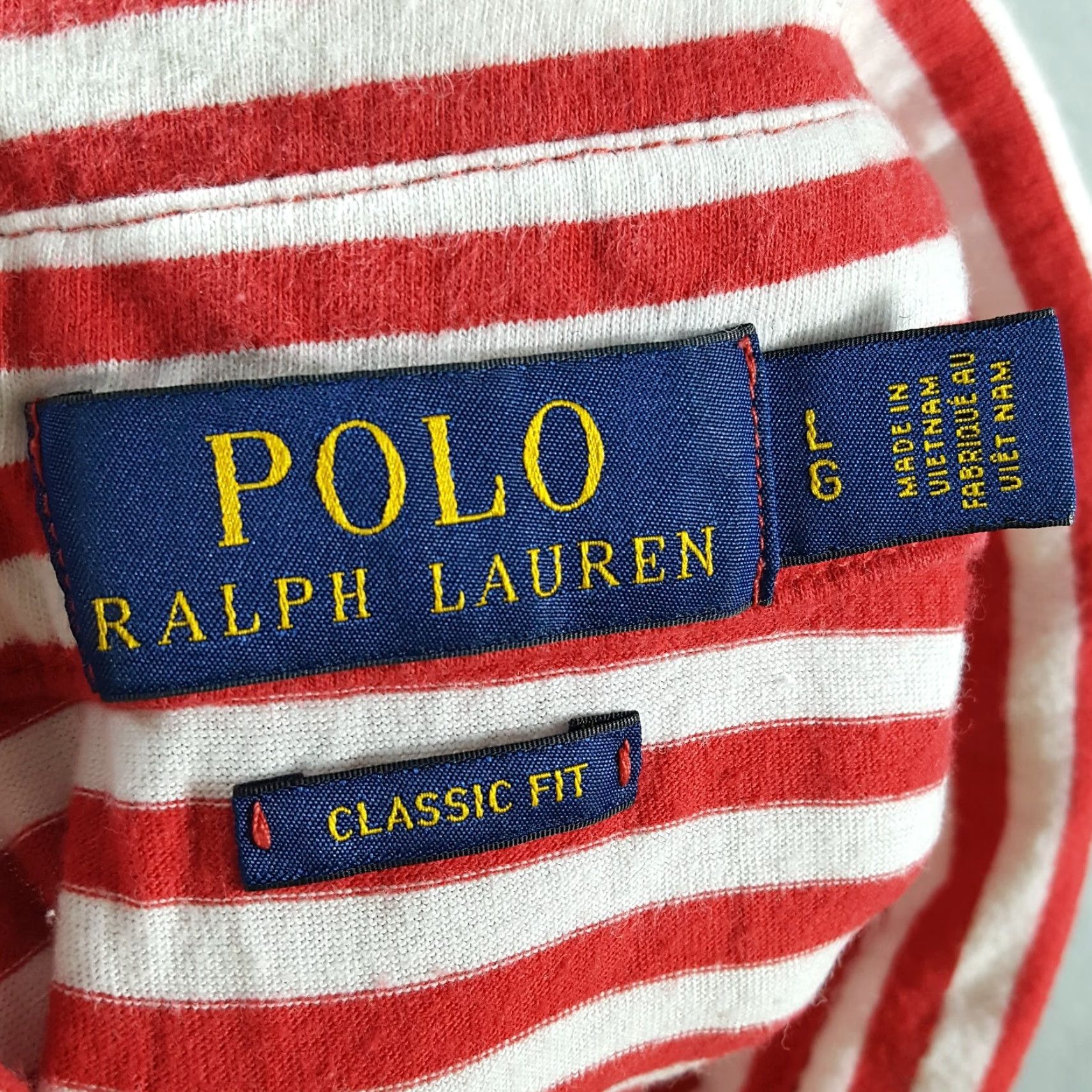 Polo Ralph Lauren Vintage Polo Ralph Lauren Men's Polo Shirt L Red Striped Pony Logo Preppy 90s Surf Grunge Size US L / EU 52-54 / 3 - 5 Thumbnail