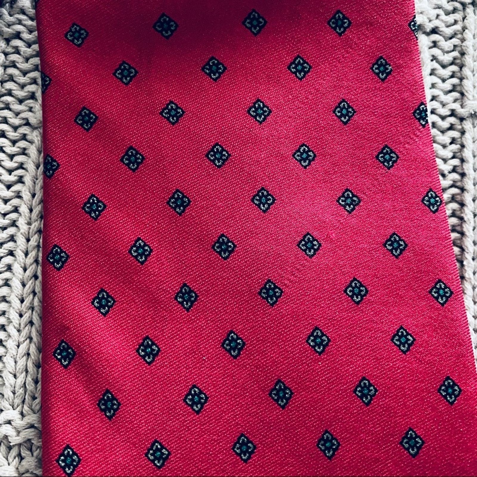 Vintage Vintage Burt Pulitzer red diamond patterned tie Size ONE SIZE - 3 Thumbnail