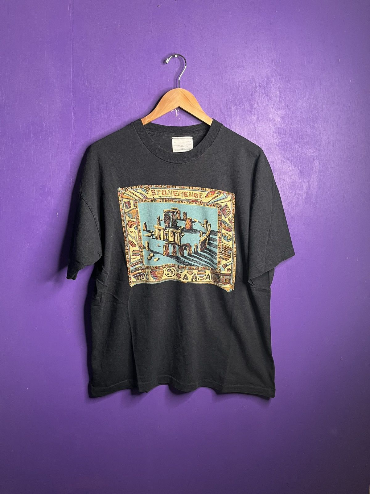 Vintage Vintage 90s Stonehenge box art t-shirt Size US XL / EU 56 / 4 - 1 Thumbnail