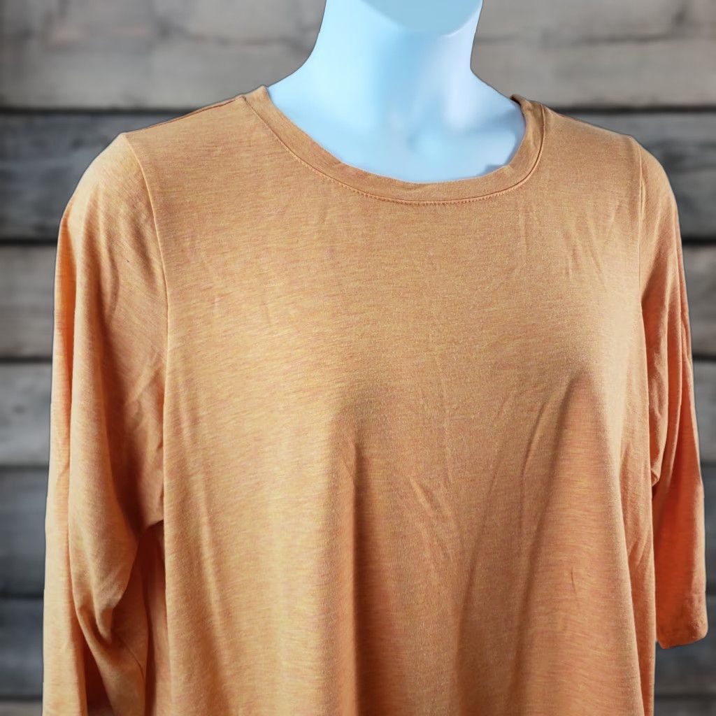 Vintage LOGO by Lori Goldstein Womens Top 2X Orange 3/4 Sleeve Pullover Blouse Shirt Women Size XXL / US 16-18 / IT 52-54 - 1 Thumbnail