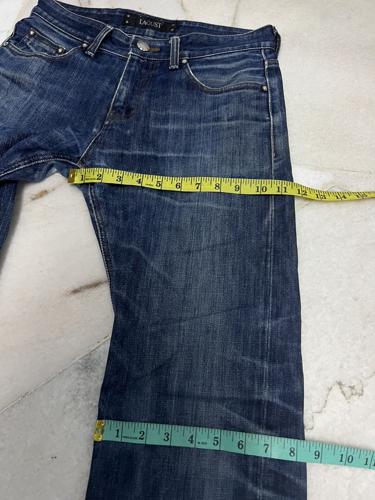 Japanese Brand VTG LAGUST DISTRESSED SELVEDGE JEANS VERY RARE Size US 30 / EU 46 - 14 Thumbnail