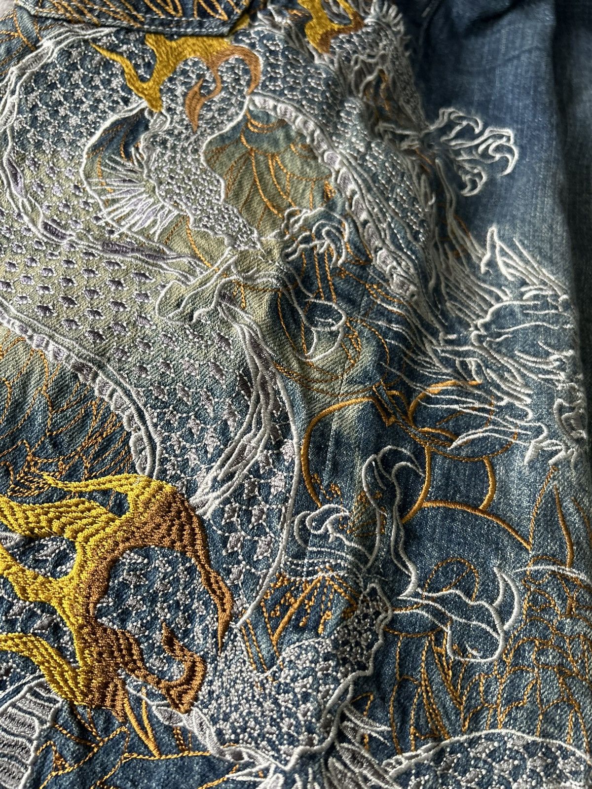 Karakuri Tamashii Overprint Dragon Embroidery Karakuri Jeans Size US 44 / EU 60 - 4 Thumbnail