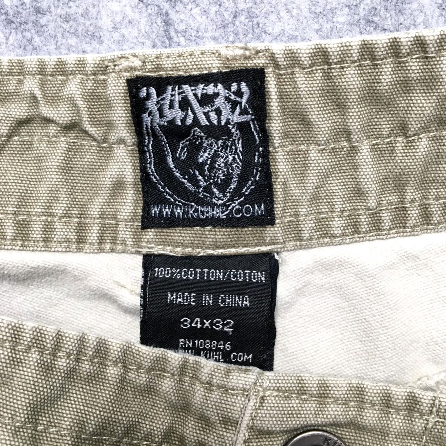 Vintage Kuhl Outkast Pants Mens 34x32 Beige Canvas Relaxed Straight Leg Front Zip Pocket 5-Pocket Size US 34 / EU 50 - 6 Thumbnail