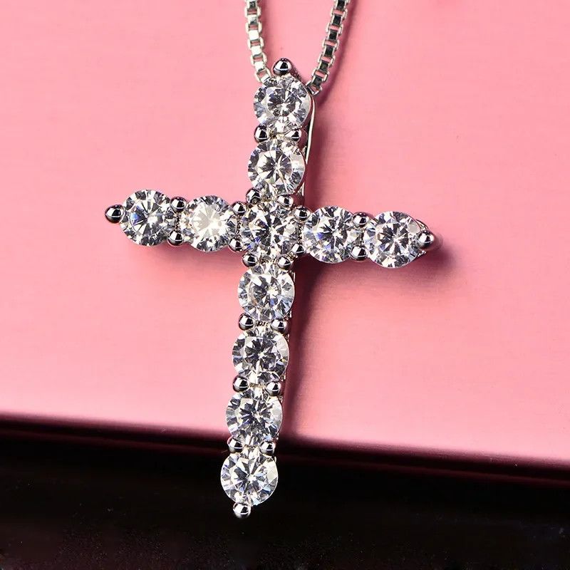 Jewelry Zircon Cross Pendant Necklace Size ONE SIZE - 4 Thumbnail