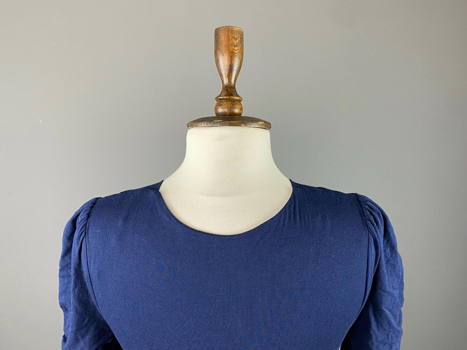 Designer Phase Eight Navy Blue V-Neck 3/4 Sleeve A-Line Dress Size 10 Size L / US 10 / IT 46 - 6 Thumbnail