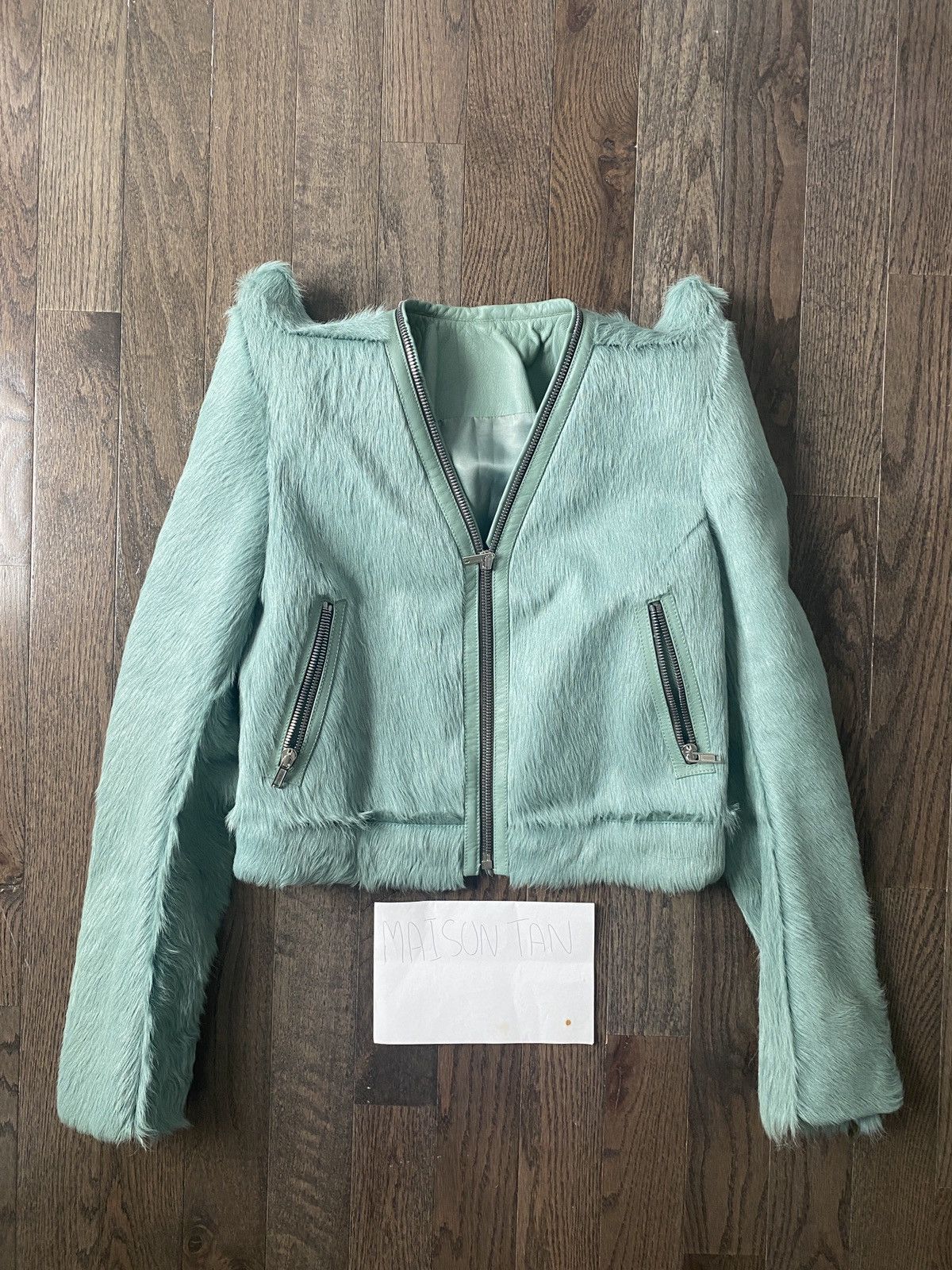 RICK OWENS FW22 TEC SHOULDERS KLAUS PONYHAIR COW FUR JACKET