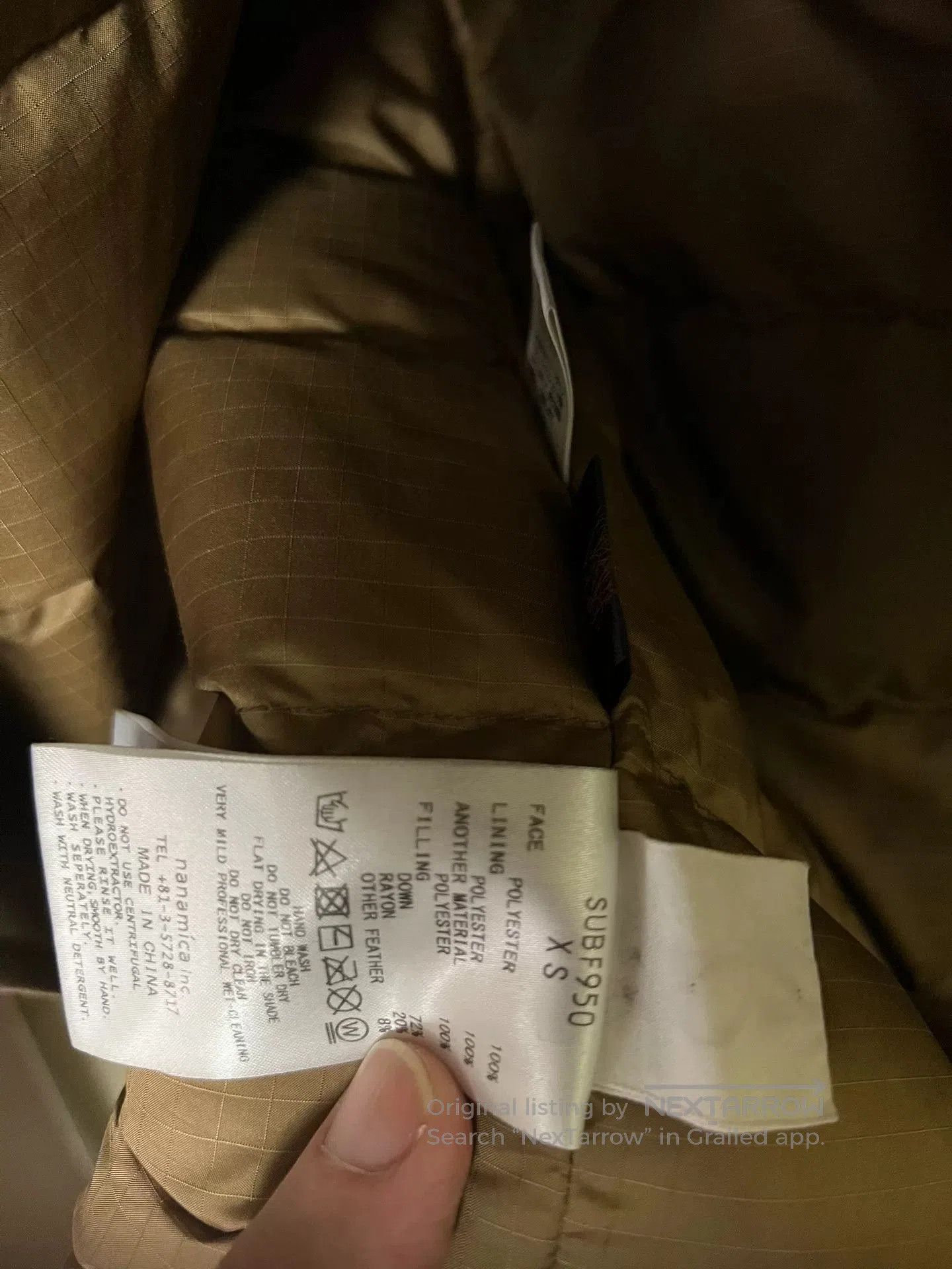 Nanamica taupe gore-tex down coat SUBF950. Size US XS / EU 42 / 0 - 5 Thumbnail