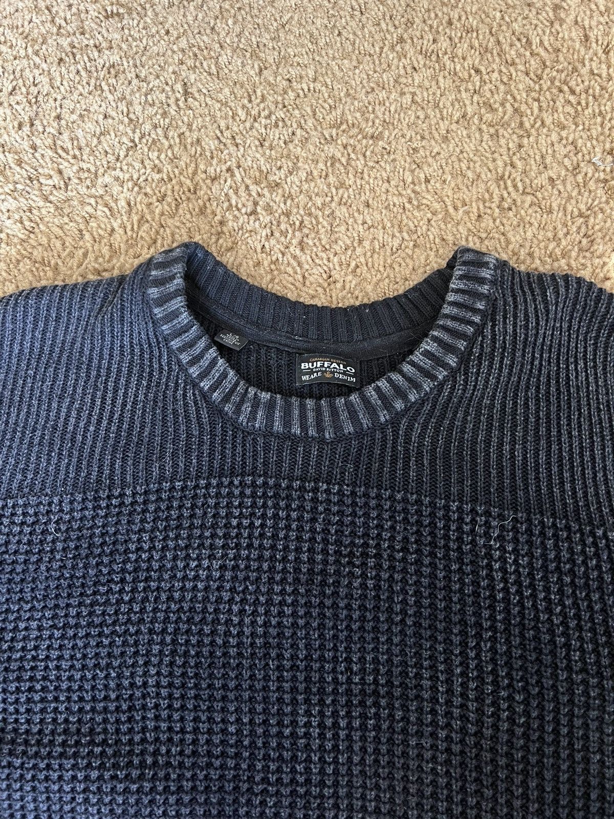 Buffalo David Bitton Overdyed Fisherman Knit sweater Size US L / EU 52-54 / 3 - 2 Thumbnail
