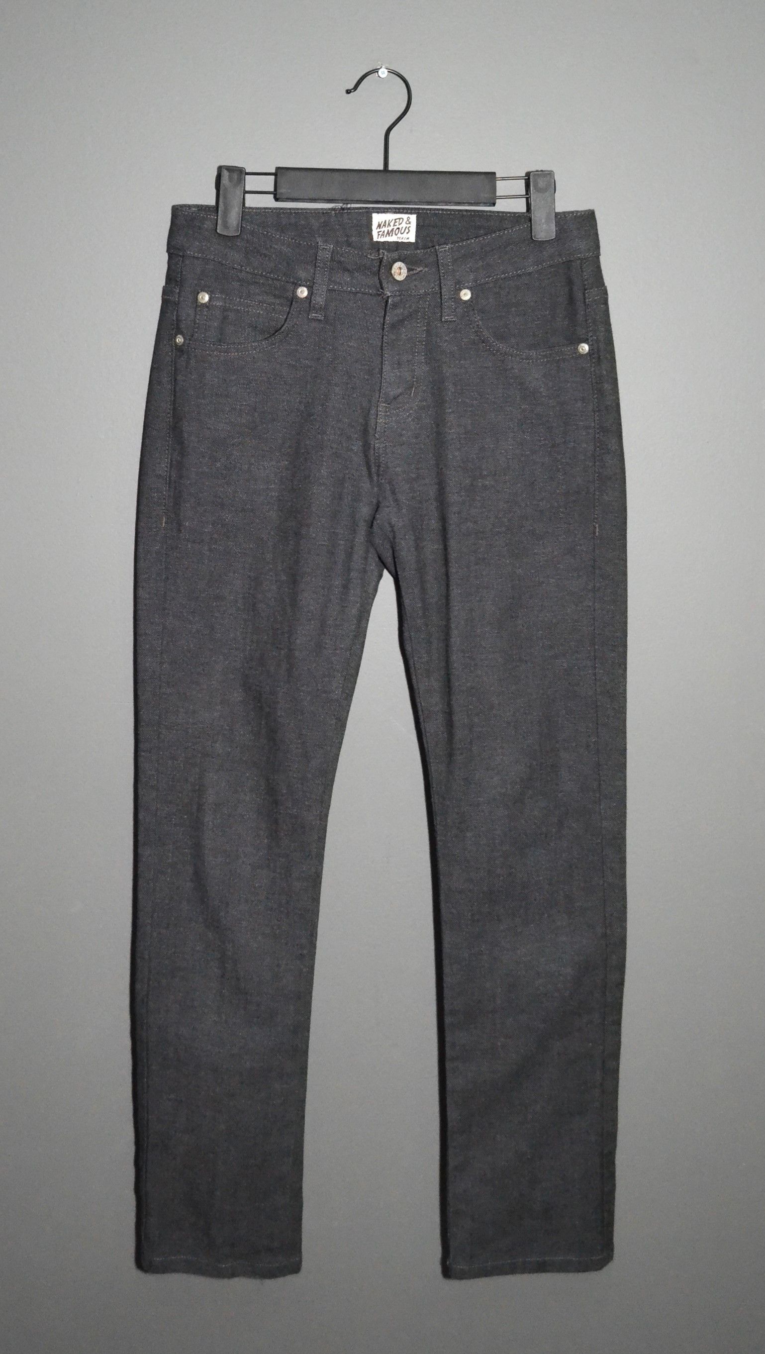 Naked & Famous Naked & Famous Charcoal Stretch Gray 29 Skinny Guy Jeans Size US 29 - 1 Thumbnail