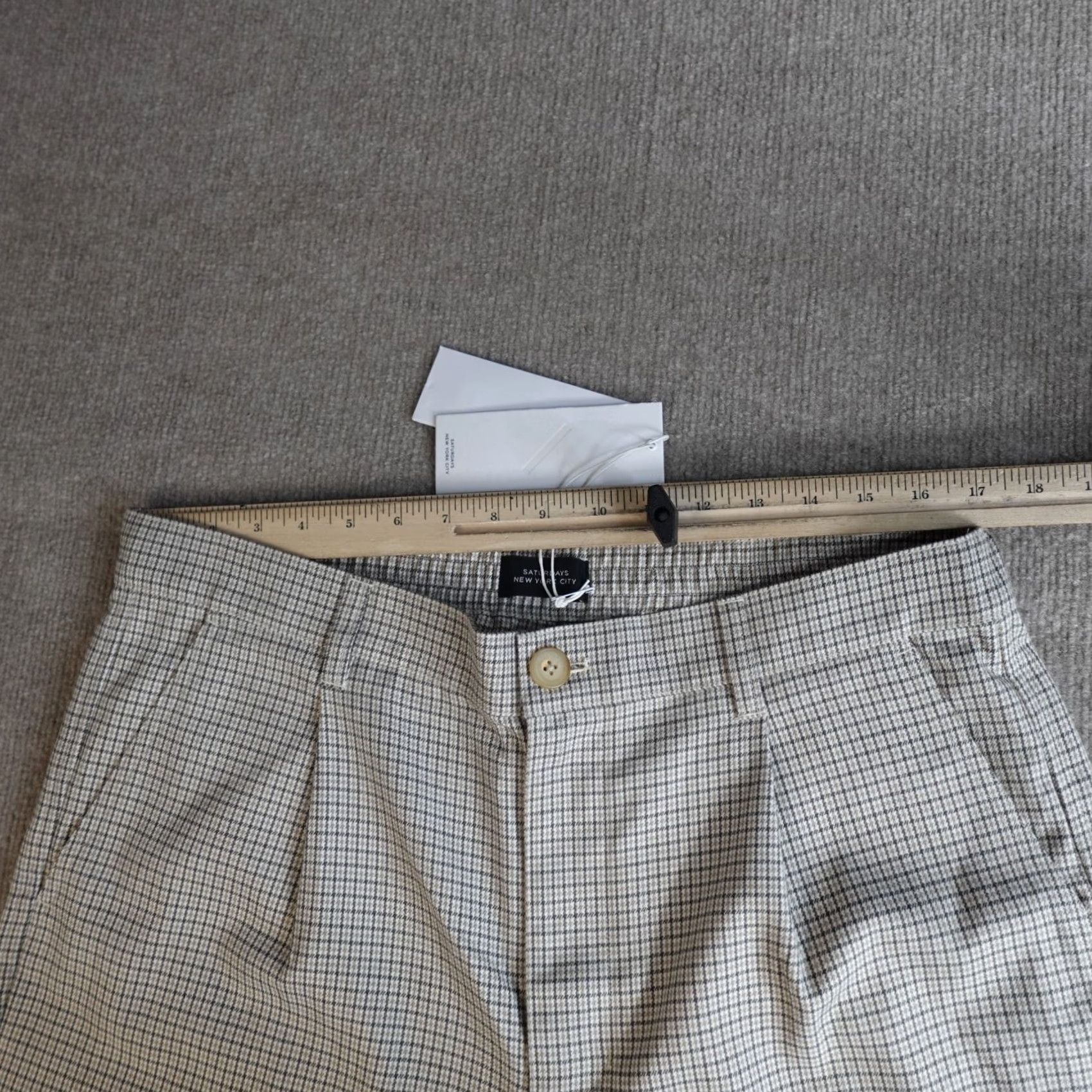 Saturdays NYC Saturdays Saturday NYC Mens Pants 36 x 30 Beige Dean Trouser Stretch Waist Pleated NEW Size US 36 / EU 52 - 3 Thumbnail