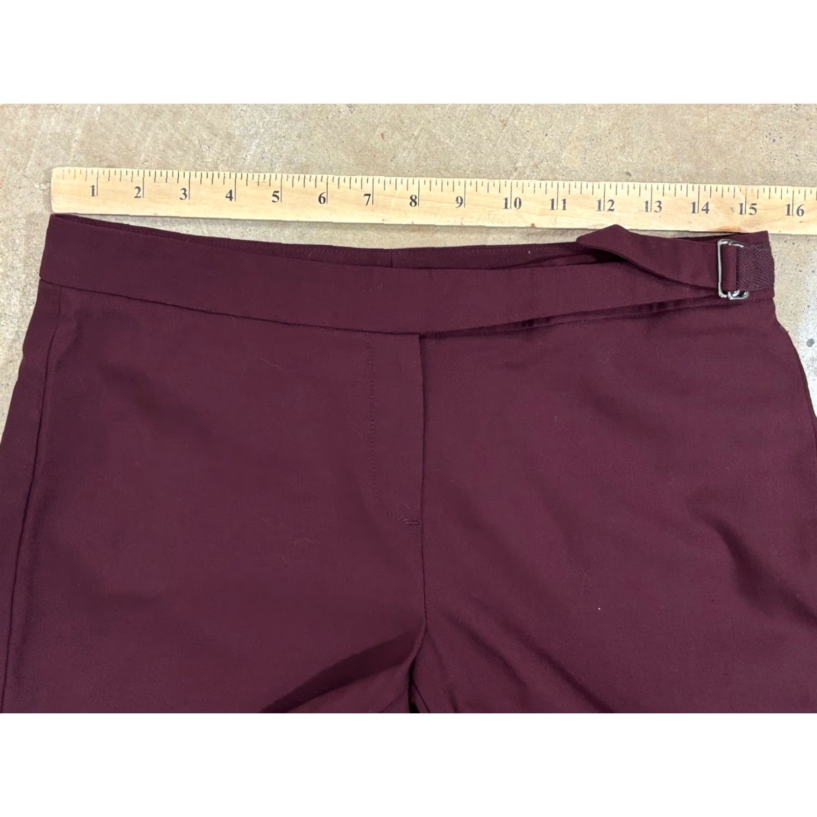Theory Theory Wool Pants Trousers Women’s 8 Burgundy Straight Leg Career 31x31 Tailored Size 30" / US 8 / IT 44 - 7 Thumbnail