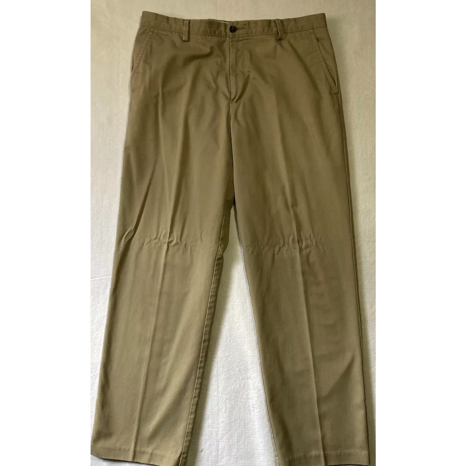 Dockers VINTAGE Dockers Pants Mens 38x34 Straight Fit Flat Front Dark Tan Casual / 26-12 Size US 38 / EU 54 - 2 Thumbnail