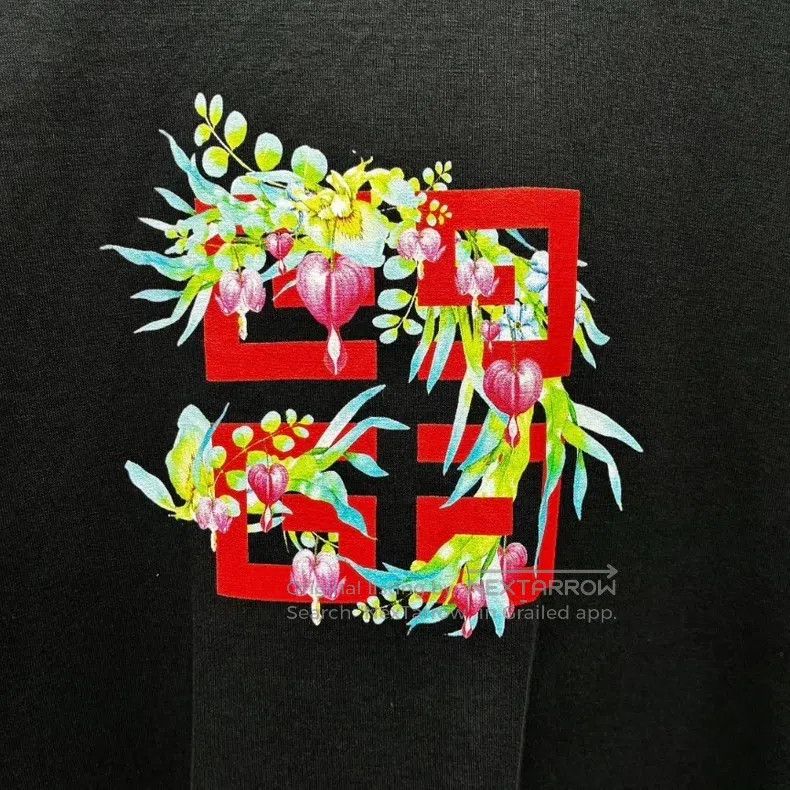 Givenchy Givenchy Floral Plant Embroidery Logo Print Black Short Sl Size US XL / EU 56 / 4 - 3 Thumbnail