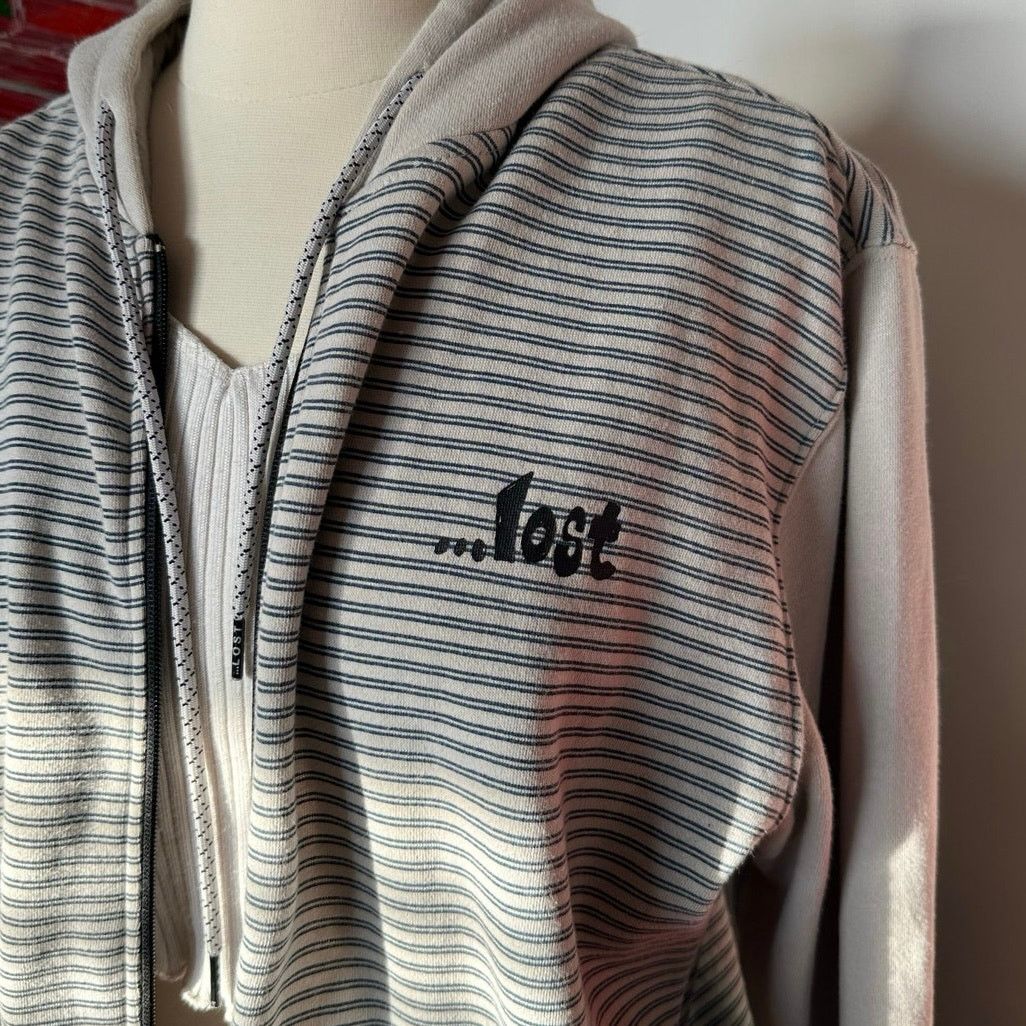 Lost Enterprises grey lost brand zip up hooded jacket Size M / US 6-8 / IT 42-44 - 2 Thumbnail