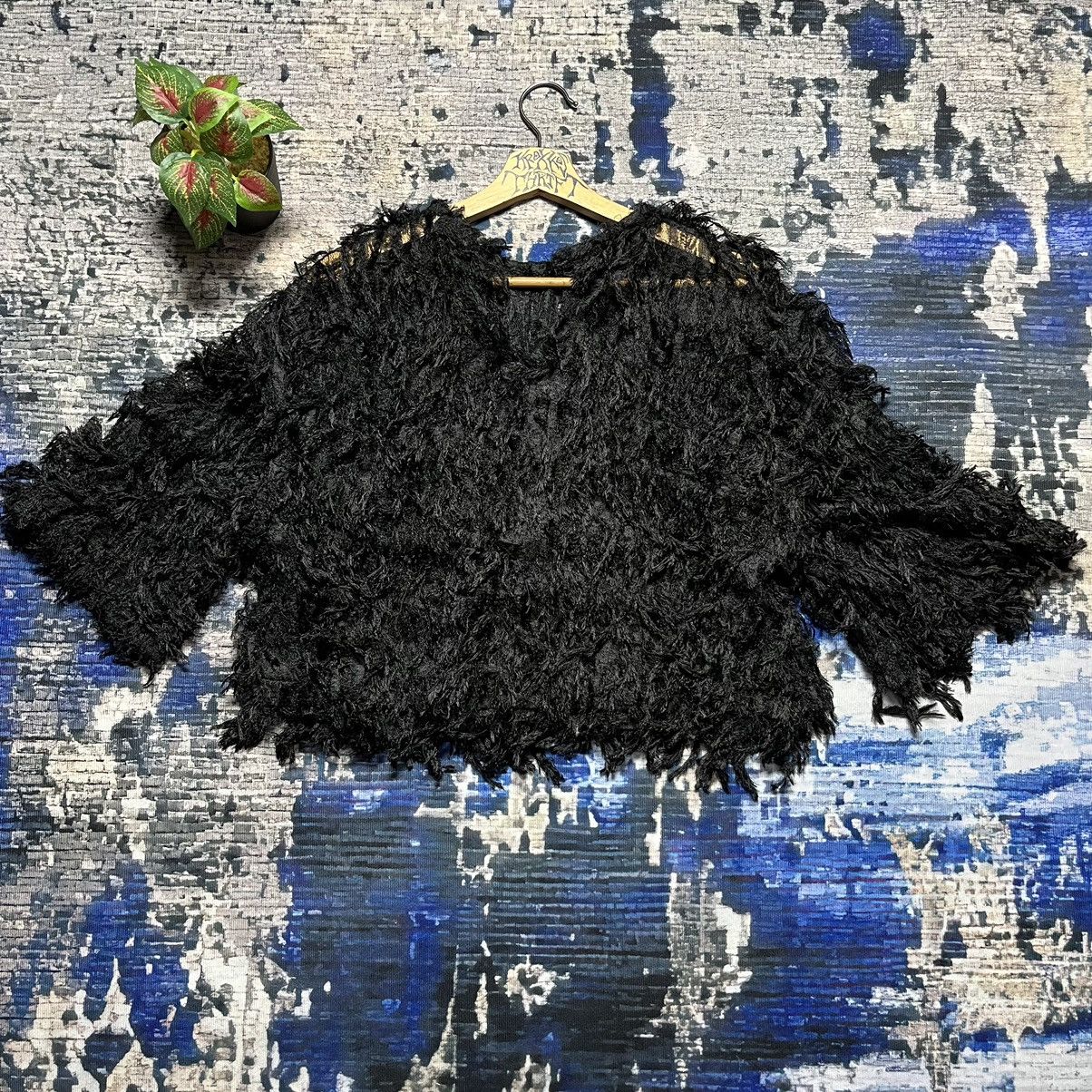 Designer × If Six Was Nine × Japanese Brand STEALS Clane Fluffy Faux Fur Crop Sexy Jacket Size L / US 10 / IT 46 - 1 Thumbnail