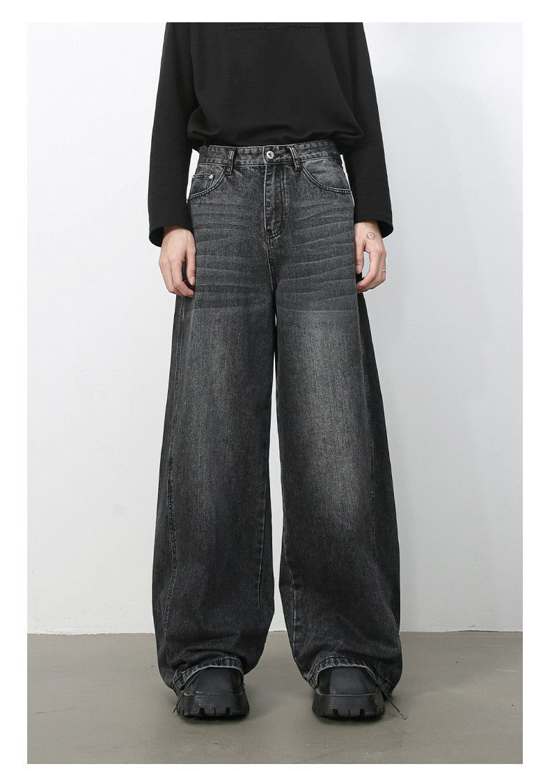 Japanese Brand × Jean Trendy retro washed men's loose straight jeans Size US 32 / EU 48 - 1 Thumbnail