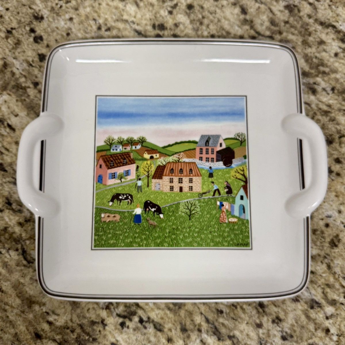 Vintage Villeroy & Boch Laplau Farm Village Design Naïf Square Plate Size ONE SIZE - 1 Thumbnail