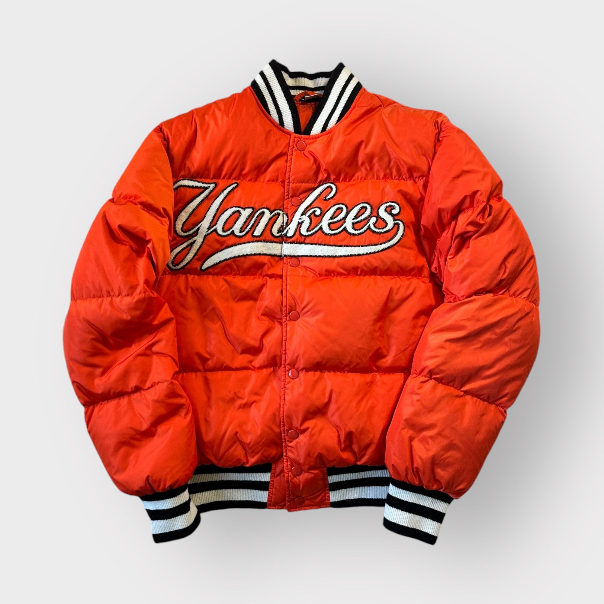 Gucci Gucci Puffer Jacket Bomber NY Yankees Patch Back Logo Orange Grailed