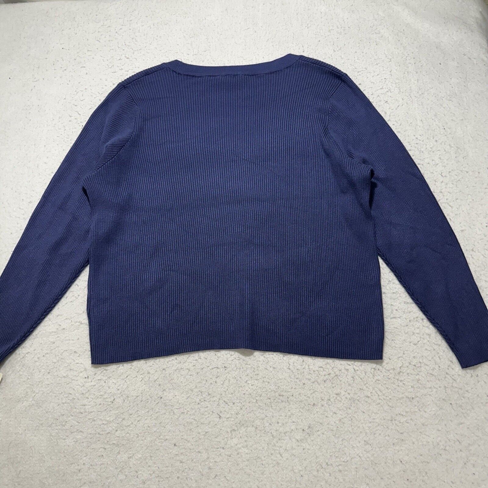 Other Ophelia Roe 3X Scoop Neck Ribbed Stretch Sweater Navy Size 3XL / US 20-22 - 10 Thumbnail