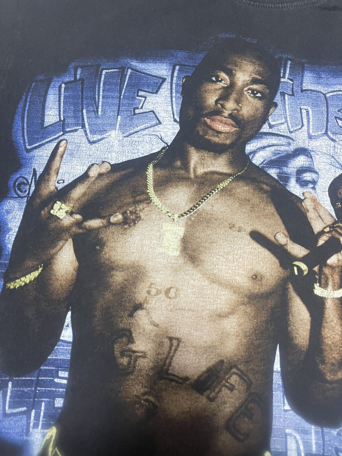 Rap Tees Vintage 2PAC Rap Tee Faded Black Tshirt size L Size US L / EU 52-54 / 3 - 9 Thumbnail