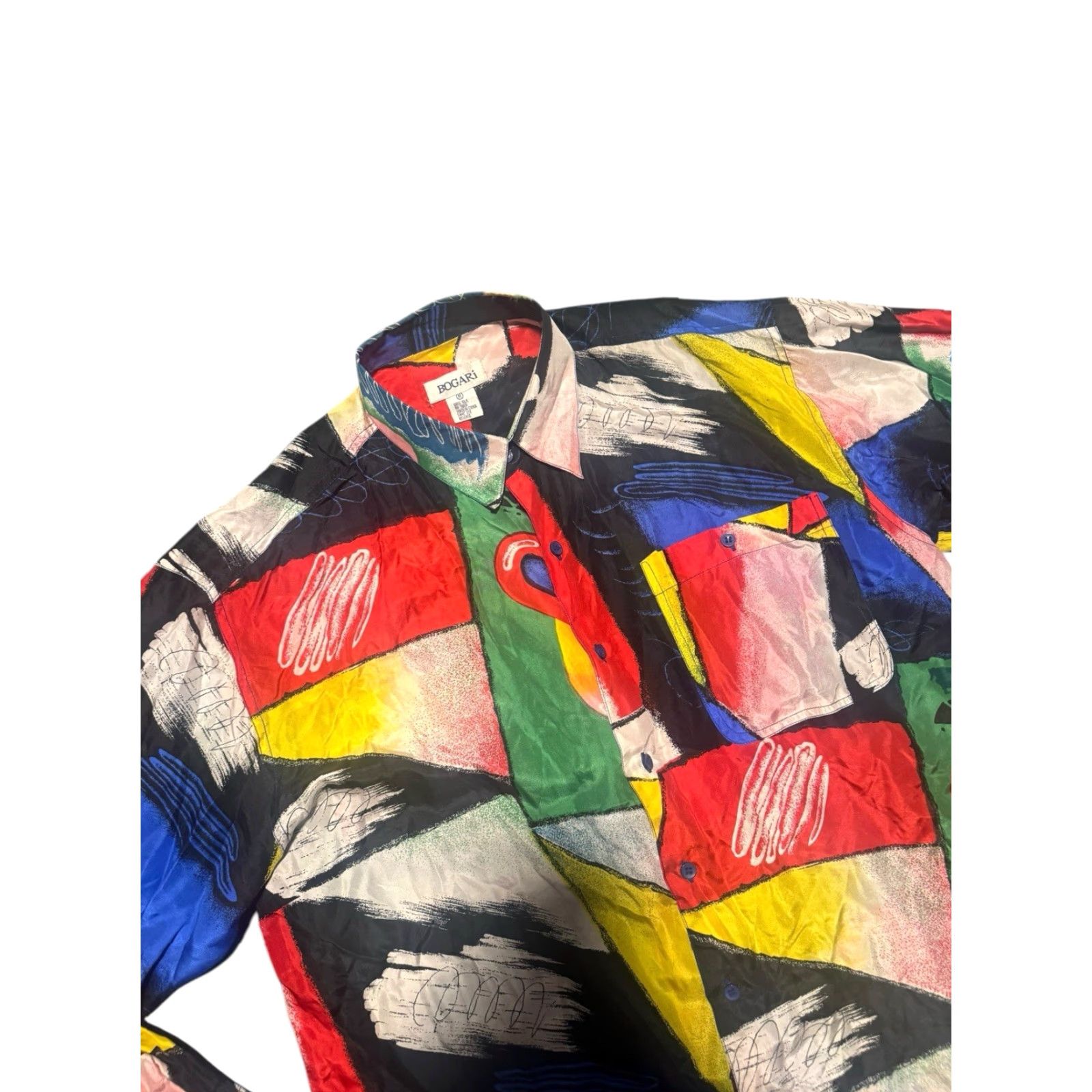 Vintage VINTAGE Bogari Abstract Button Up 100% Silk Shirt Long Sleeve Multi Size M Size M / US 6-8 / IT 42-44 - 5 Thumbnail