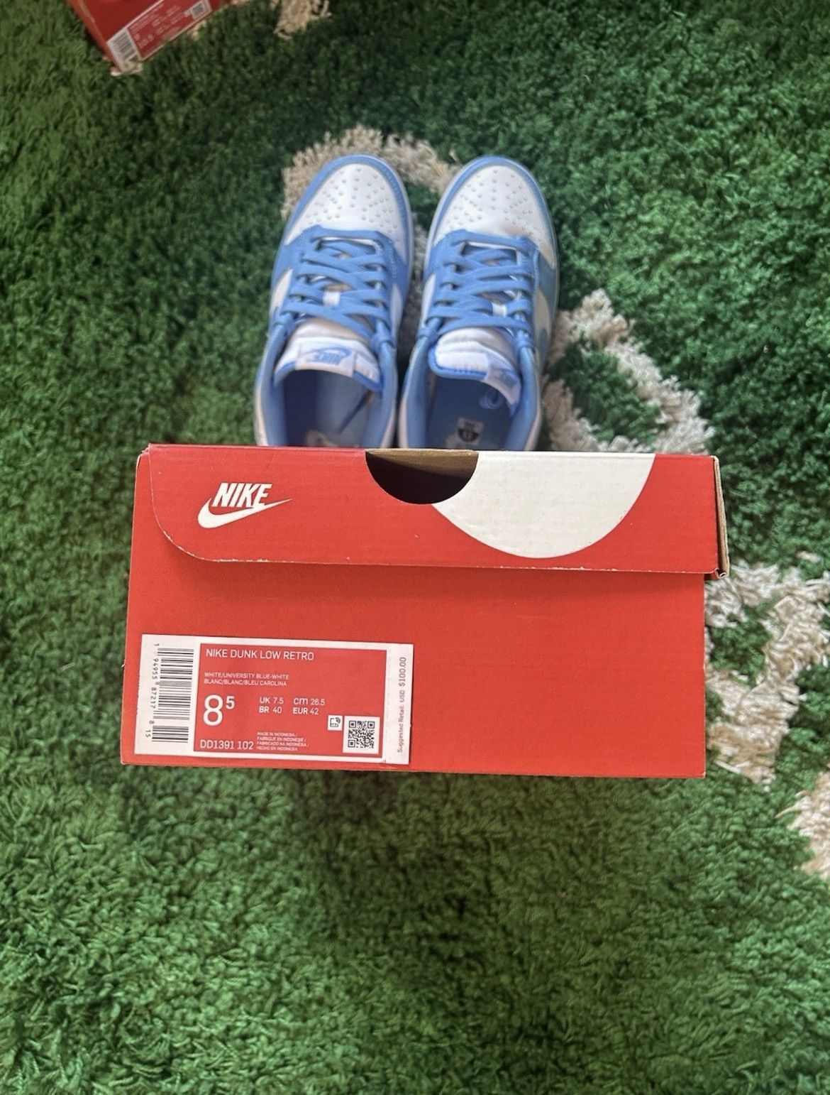 Nike Nike Dunk Low UNC (2021) Size 8.5 Preowned DD1391 102 Size US 8.5 / EU 41-42 - 6 Thumbnail
